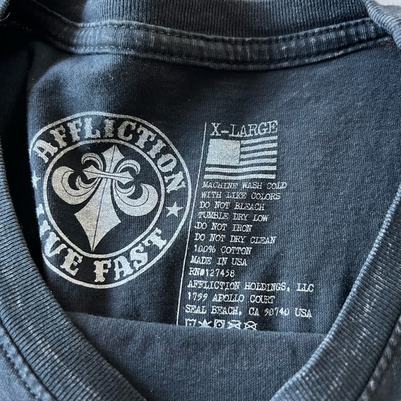 Men’s xl short sleeve affliction T-shirt - Picture 3 of 3